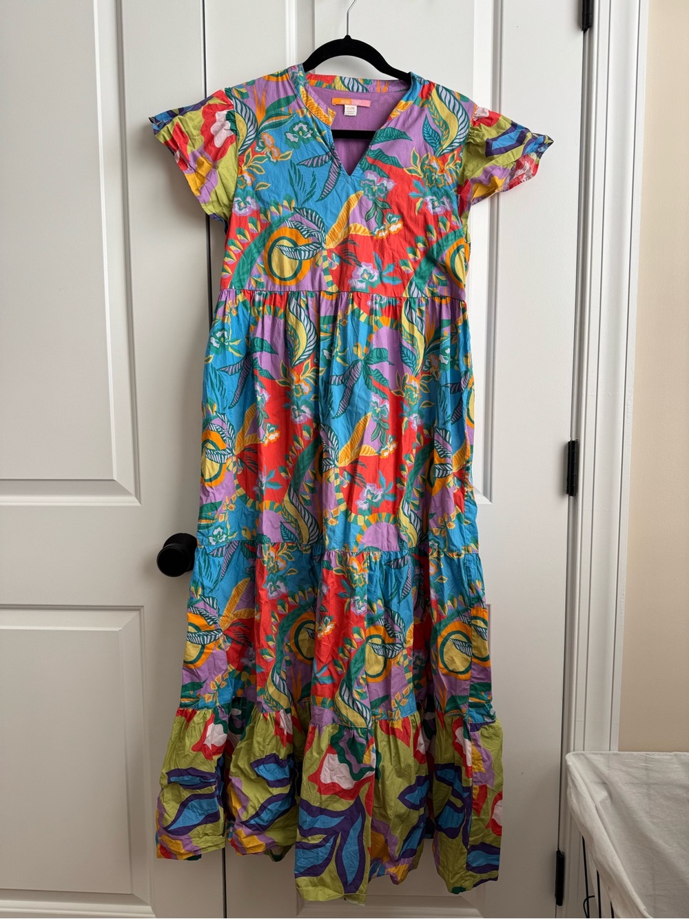 Briton Court 100% Cotton Tiered Floral Maxi Dress S/M
